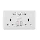 1Set 13A Ac 110~250V 3 Usb Charging Port Uk Standard Switched Universal Wal