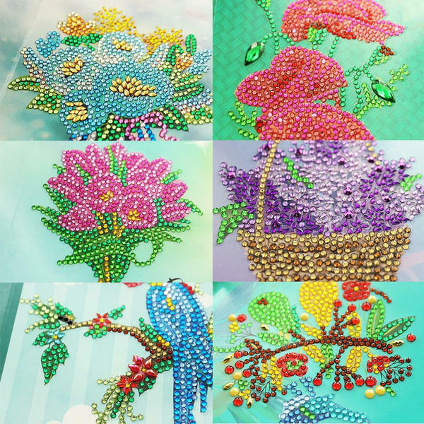 6pcs 5D DIY Special-shaped Diamond Painting Birthday Greeting Cards Gift
