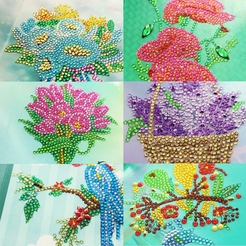 6pcs 5D DIY Special-shaped Diamond Painting Birthday Greeting Cards Gift