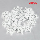 20* Christmas Snowflakes Wooden Pendants Xmas Tree Ornaments Hanging Decor Cute