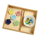 Montessori Color Classification Game with Wooden Salver for Kids Early Learning