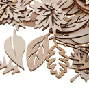 50 Pieces Wooden Leaves Embellishments Wooden Leaf Shapes Crafts for DIY Wedding
