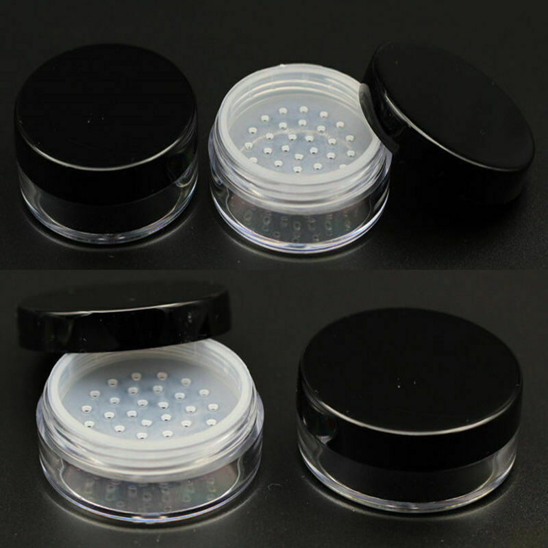 1pc 50g Plastic Loose Powder Jar Powder Puff Boxes Container Cosmetic AU Em S8Y5
