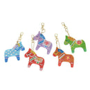 5X Crystal Rhinestone Horse Pendant Car Keyring Bag Keychain Key Ring Chain Gift