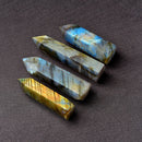 Natural Labradorite Moonstone Quartz Crystal Point Rock Healing Wand Stone US!!