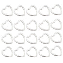 20Pcs Heart-Shaped Split Rings Key Rings F7T1