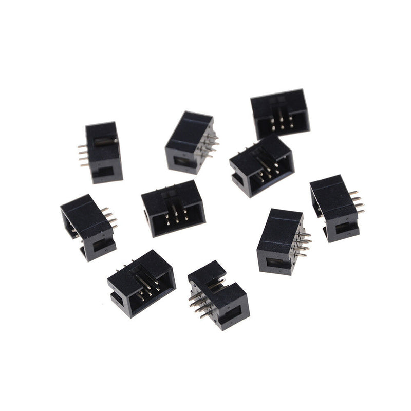 10PCS DC3-6P 2.54mm 2x3 Pin Straight Male Shrouded header IDC Socket  B Gn