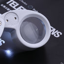 40x25mm Jewelry Jade Loupe Fold LED Pocket Magnifier Inspection gift box Di