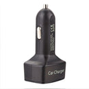 4 in 1 2 Port USB Car Charger Voltmeter Ammeter Thermometer Digital Display