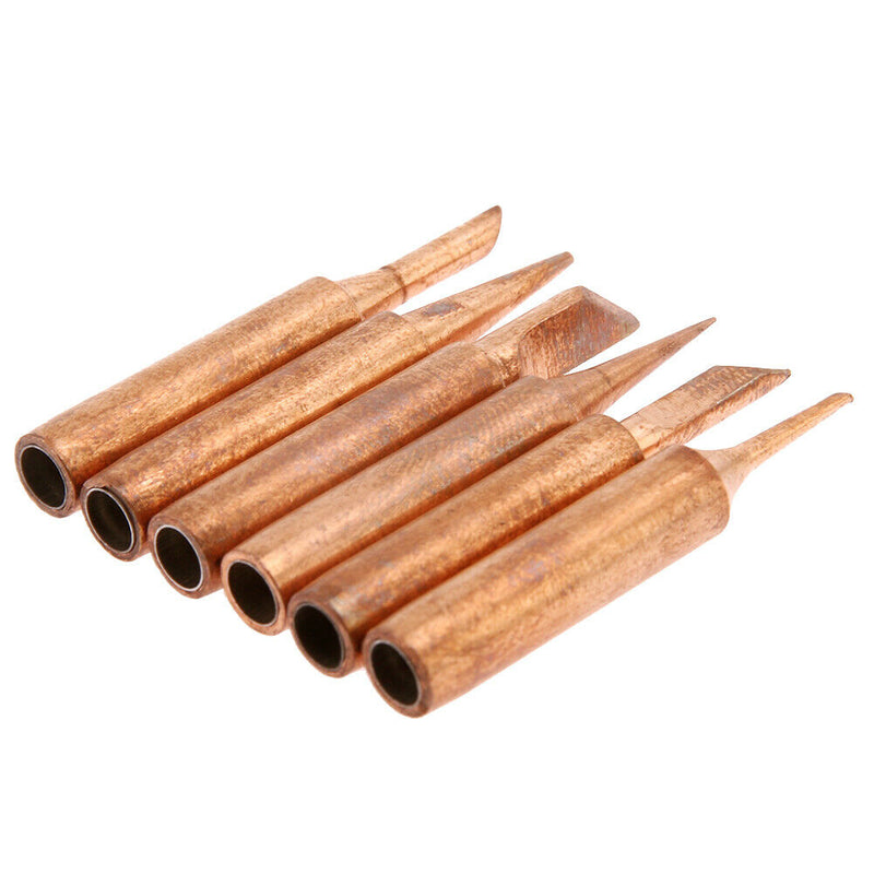 6pcs/lot Red Copper Welding Head Pure Red Copper Solder Tip Tool Kit