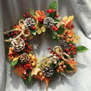 12Inch Decoration Ornament Christmas Wreath Artificial Pine Cones Berries a J7Q3