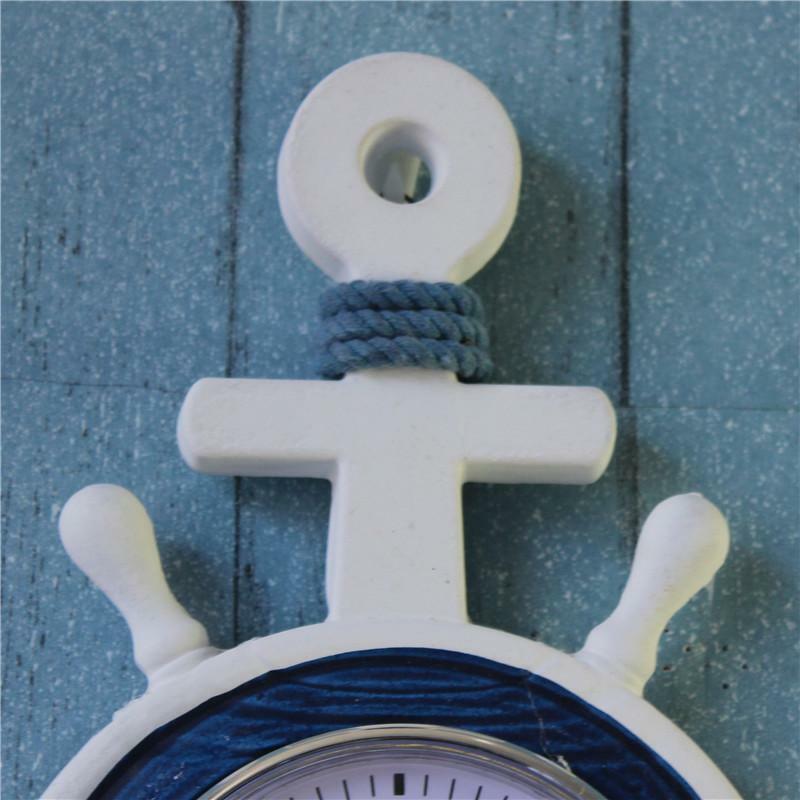 33cm Anchor Wall Clock Beach Sea Theme Nautical Decor Home Cafe DIY Plaque