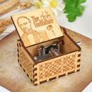 Retro Wood Hand Cranked Music Box Carved Kid Child Birthday Gift Home Decor