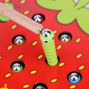 Early childhood education catch worm game color cognitive magnetic strawber
