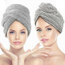 2x Ultra Plush 10"x24" Microfiber Hair Towel Wrap Gray for Drying Curly Hair