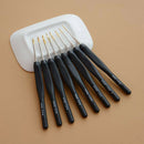 8Pcs / set Black Knitting Needles Plastic Handle Crochet hooks for Knit DIY C7D3