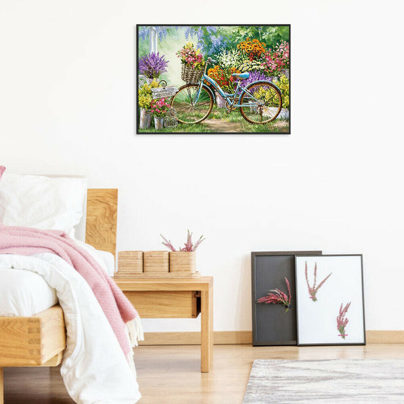Frameless Painting By Numbers DIY Bicycle Hand Painted Canvas Oil Picture