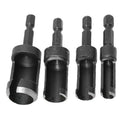 4Pcs Carbon Steel Wood Drill Bit Set,1/4 Hex Shank Woodworking Carbon Steel S1N2