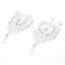 Short Lace Floral Rhinestone Bowknot Fingerless Wedding Party Bridal Gloves T Kw