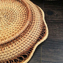Handmade Wicker Woven Storage Basket Restaurant Bread Fruit Vegetables Food