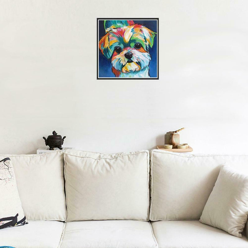 5D DIY Diamond Painting Lovely Colorful Dog Cross Stitch Embroidery Mosaic