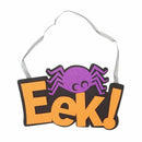 Halloween EEK Spider Hanging Sign Home Wall Decoration Props Indoor And Out