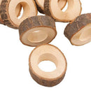 10pcs Natural Wooden Napkin Rings for Weddings Table Decor Crafts Making