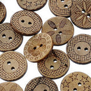 50Pcs Mixed Pattern Coconut Shell 2 Holes Sewing Buttons-DIY Scrapbooking Deluxe