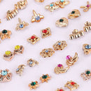 4X(36Pairs Women Girls Crystal Diamante Flower Ear Studs Earrings Jewelry SM1L1)