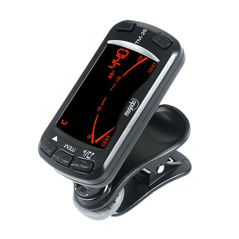 Musedo Tm-25 Tm25 Clip-On Electric Tuner & Metronome Guitar Chromatic Bass
