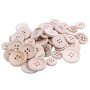 50 Pcs Mixed Wooden Buttons Natural Color Round 4-Holes Sewing Scrapbooking