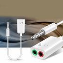 3.5mm Audio Headset Mic Y Splitter Cable Adapter TRRS to 2 TRS For Tabs, Laptop