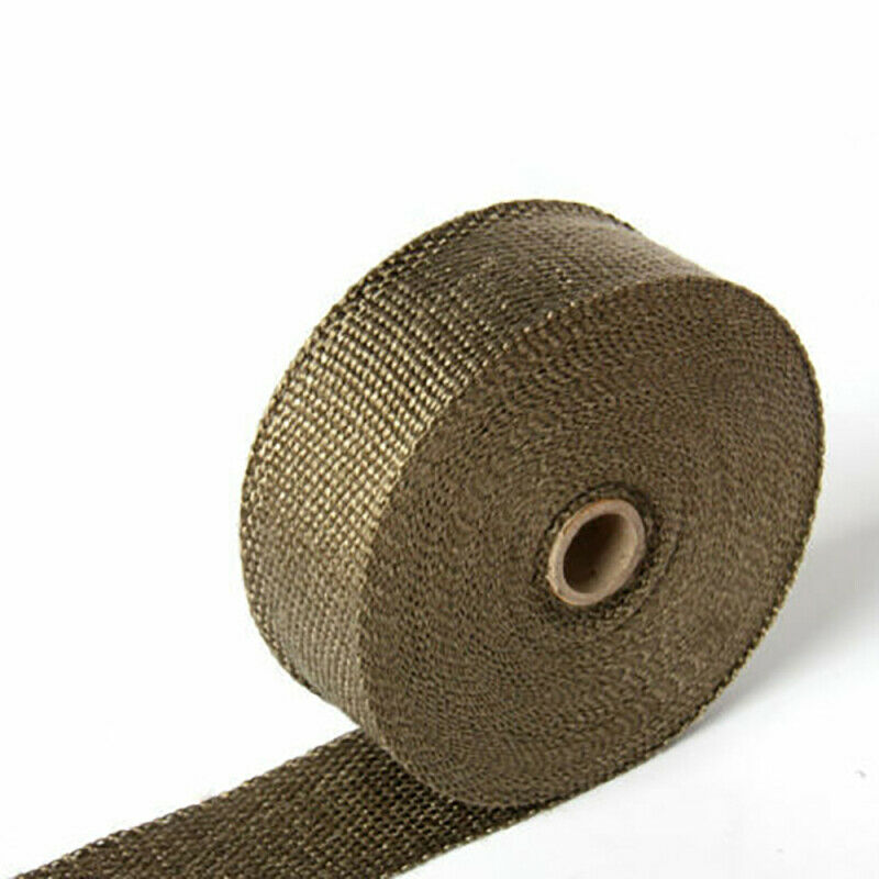 2x Exhaust Manifolds Titanium Heat Wrap Tape Thermal Automobile Refitting+straps