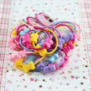 50 Pcs Assorted Elastic Rubber Hair Rope Band Ponytail Holder for Kids Girl LJAU