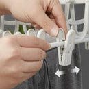 12 Clips Clothes Hanger Drying Pants Rack Wardrobe Folding Hook Trousers Holder