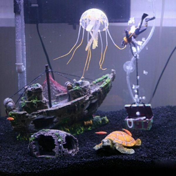 Aquarium Ornaments Decoration Artificial Turtle For Fish Tank Man Made Resi P1A5
