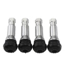 4pc TR414 Chrome Tubeless Snap In Wheel Tyre Tire Valve Stems Rubber Dust Cap