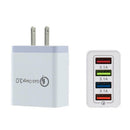4 USB Travel Wall Charger 3A Fast Charging Charger US Plug Adapter (Grey) A