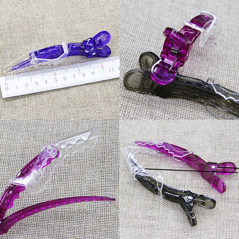 10X Sectioning Alligator Hair Clamp Clips For Hairdressing Salon Styling FT