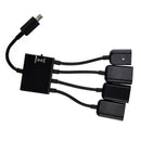 Black USB 4-port Micro Power Cargo OTG Hub Cable adapter V6Q6