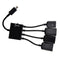 Black USB 4-port Micro Power Cargo OTG Hub Cable adapter V6Q6