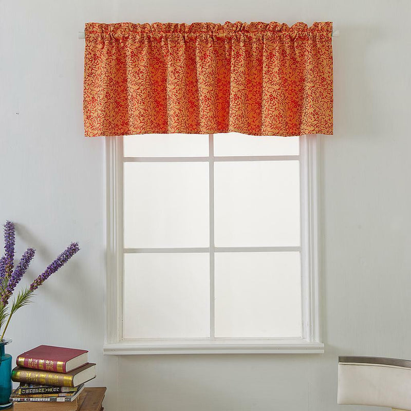 1 Set Red Rod Pocket Short Tier Curtains Panels Half Drapes for Bathroom