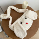 Cute Rabbit Shaped Shoulder Crossbody Bag Women Fleece Street Money Purses