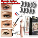 Waterproof Magnetic Eyeliner with 5 Pairs Eyelashes and Tweezer Long Lashes AU~