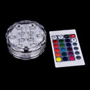 10 led submersible light battery waterproof remote control pool pond LJ