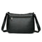 Women PU Shoulder Bag Multi-pocket Mother Solid Crossbody Handbag (Black)
