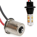 1pair BAU15S 42-LED 2835 SMD 50W Dual-Color Switchback DRL Turn Signal Light Kit