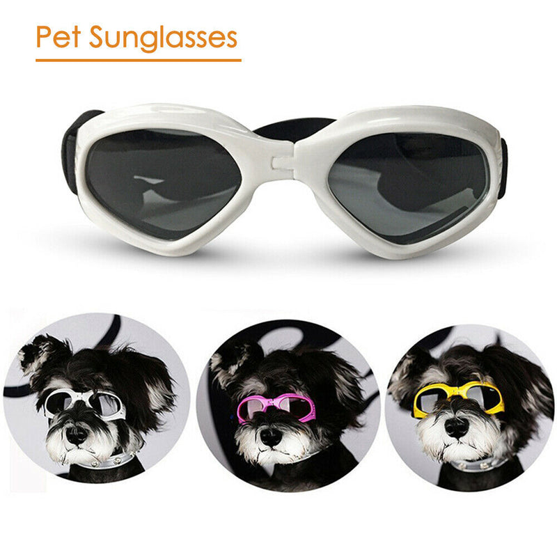 Pet Dog Sunglasses Foldable Puppy Cat Glasses UV Protection Goggles (White) A