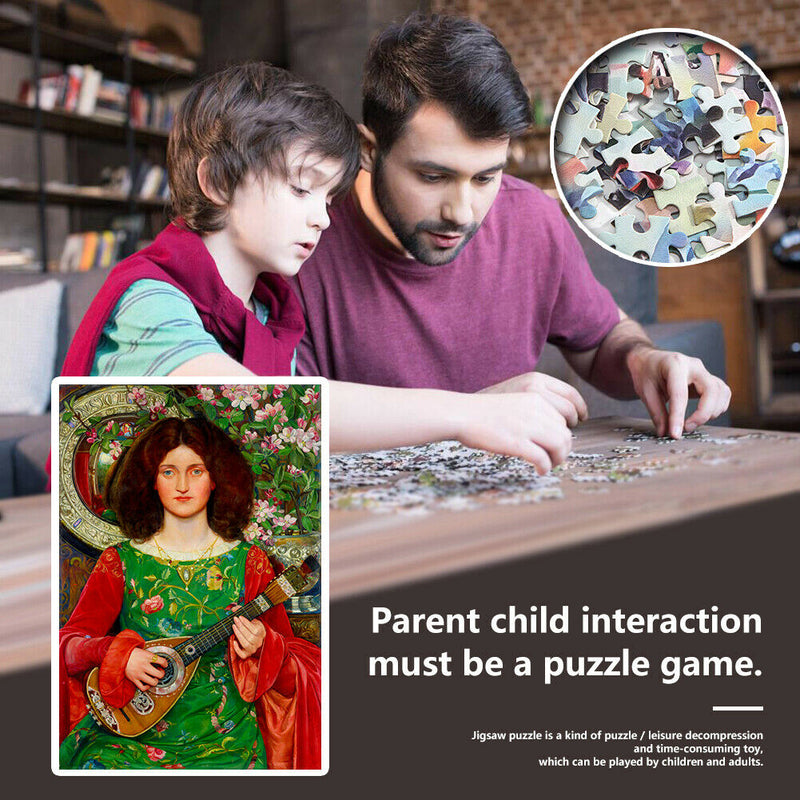 1000pcs DIY Woman Playing Piano Jigsaw Oil Painting Assembling Picture Toys