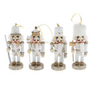 4Pcs Wooden Christmas Nutcrackers Ornaments, Wood Nutcrackers Figures for Home